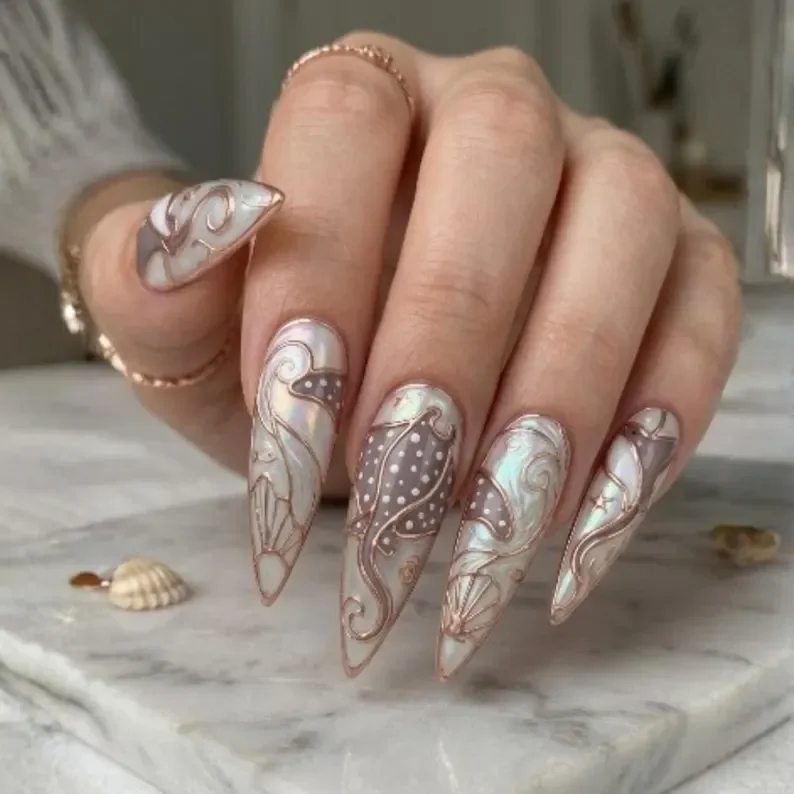 Stained glass nails, Press on nails, press on nails, custom press on nails, fake nails, Nails Art, stained glass nails, gold press on nails, 3d press on nails, luxury press on nails, handmade press on nails