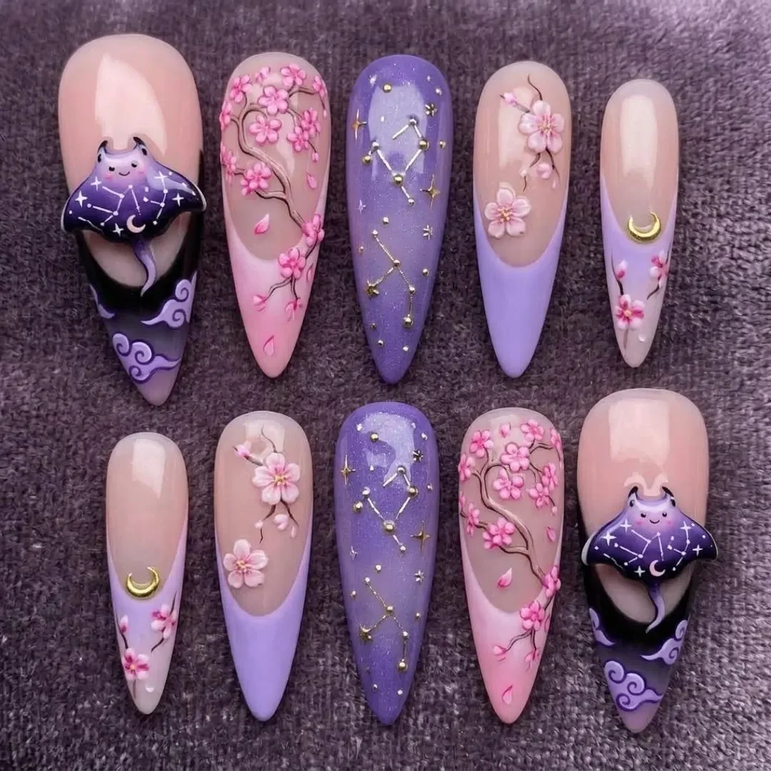 press on nails, custom press on nails, fake nails, Nails Art, stained glass nails, gold press on nails, 3d press on nails, luxury press on nails, handmade press on nails
