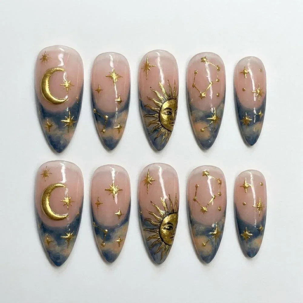 press on nails, custom press on nails, fake nails, Nails Art, stained glass nails, gold press on nails, 3d press on nails, luxury press on nails, handmade press on nails