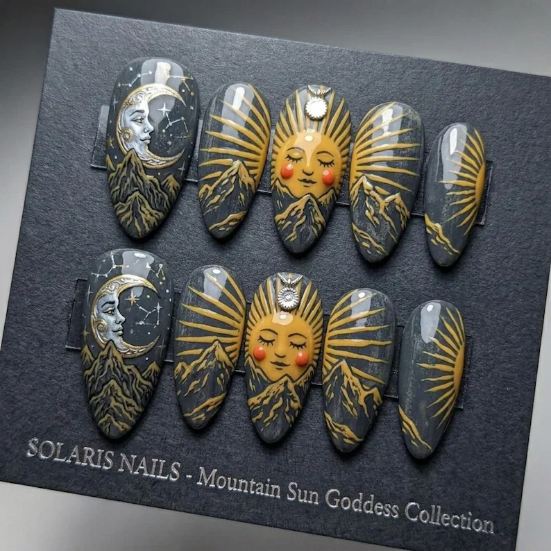 press on nails, custom press on nails, fake nails, Nails Art, stained glass nails, gold press on nails, 3d press on nails, luxury press on nails, handmade press on nails