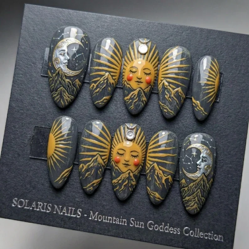 press on nails, custom press on nails, fake nails, Nails Art, stained glass nails, gold press on nails, 3d press on nails, luxury press on nails, handmade press on nails