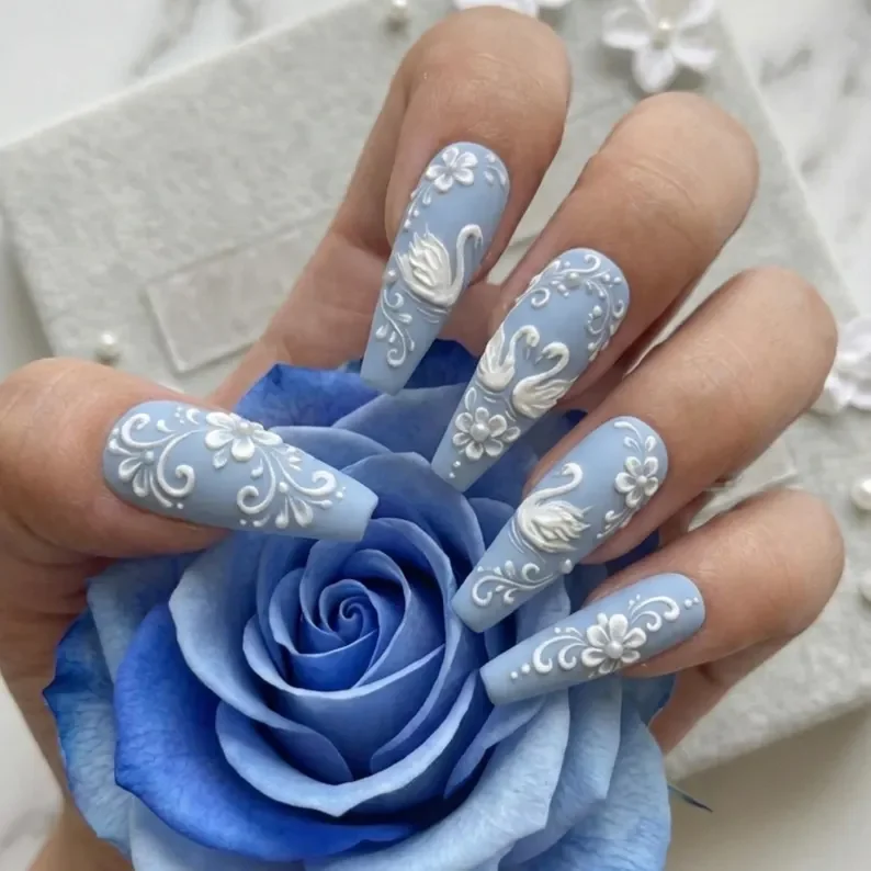 Bridal wedding, Wedding nail art, press on nails, custom press on nails, fake nails, Nails Art, stained glass nails, gold press on nails, 3d press on nails, luxury press on nails, handmade press on nails