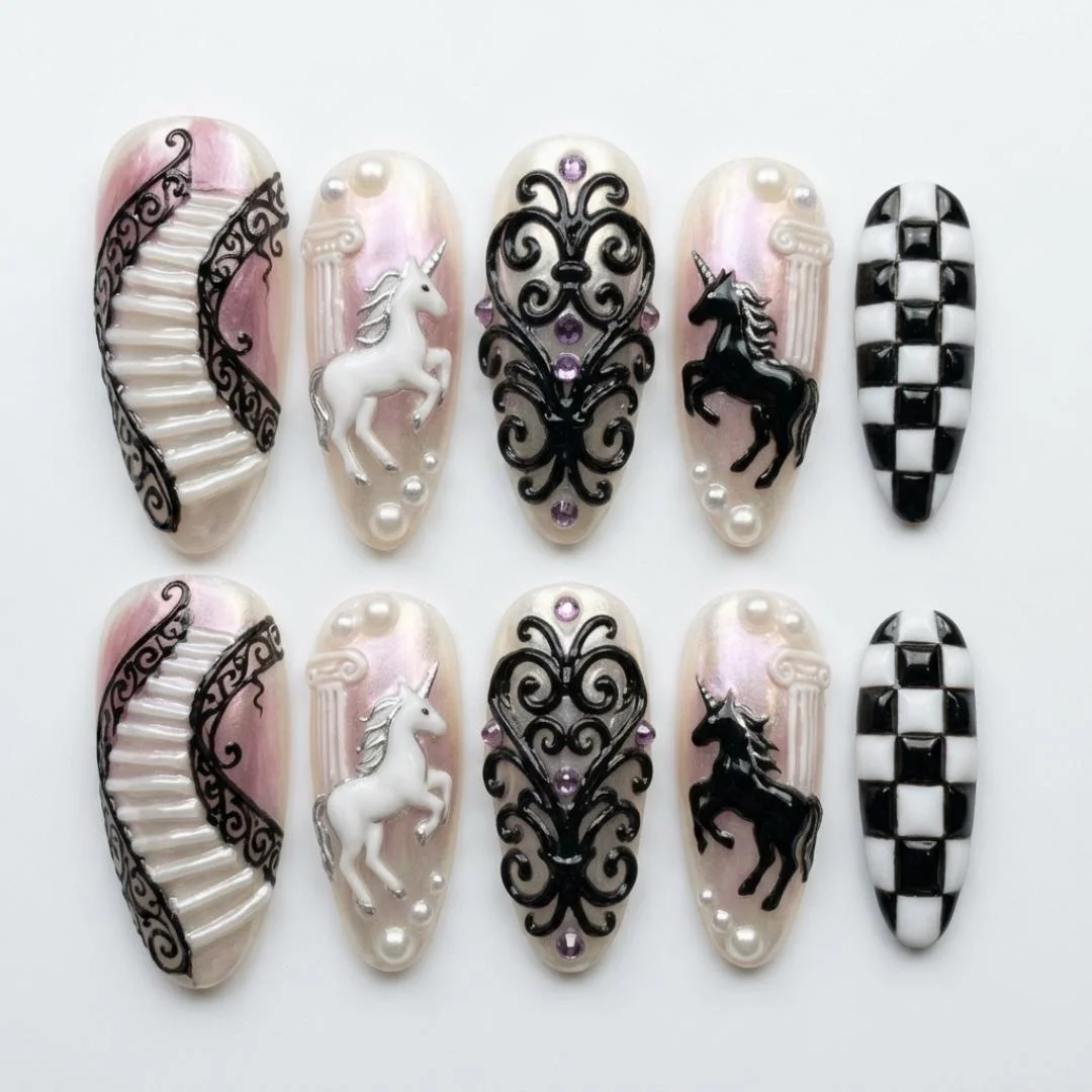 press on nails, custom press on nails, fake nails, Nails Art, stained glass nails, gold press on nails, 3d press on nails, luxury press on nails, handmade press on nails