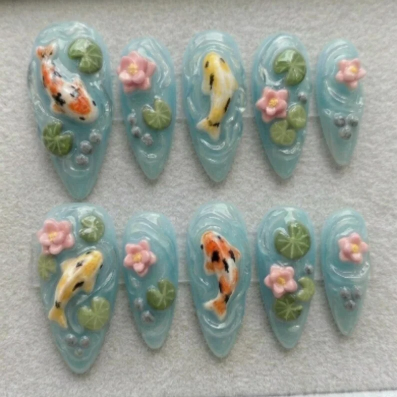 press on nails, custom press on nails, fake nails, Nails Art, stained glass nails, gold press on nails, 3d press on nails, luxury press on nails, handmade press on nails