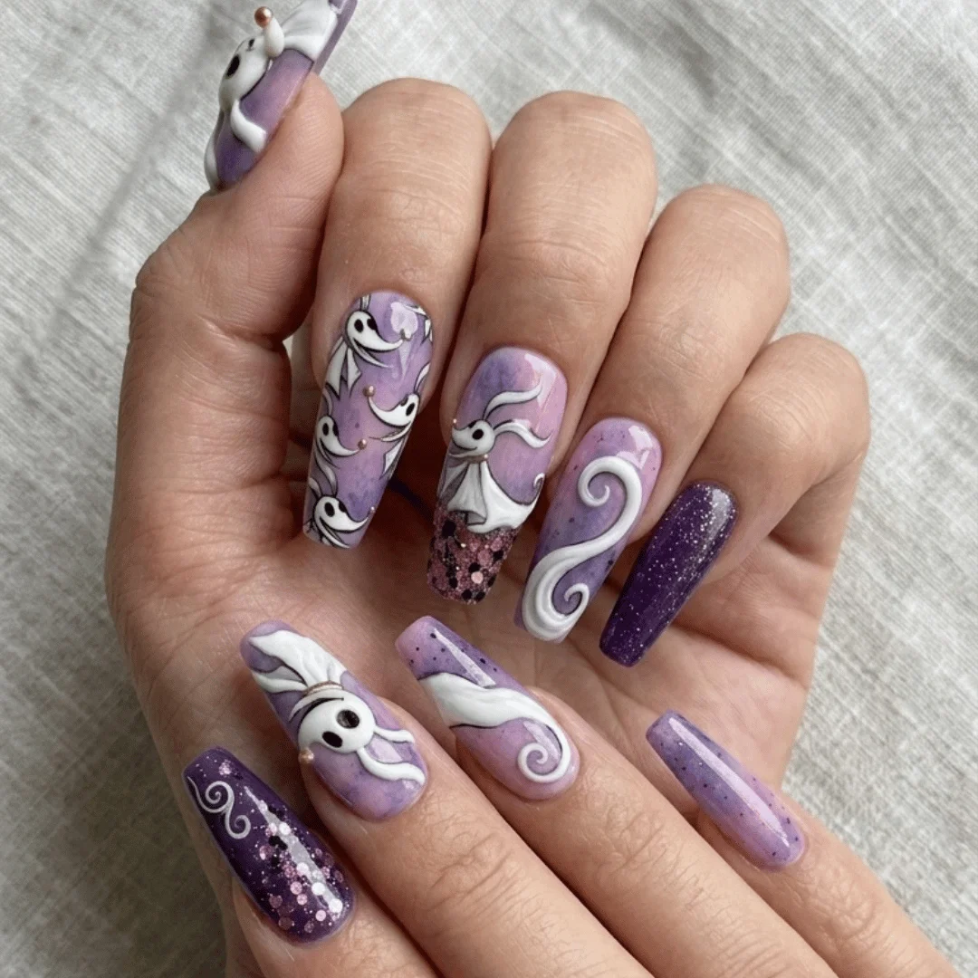 Fan Art Nails, Hand Painted Nails, press on nails, custom press on nails, fake nails, Nails Art, stained glass nails, gold press on nails, 3d press on nails, luxury press on nails, handmade press on nails