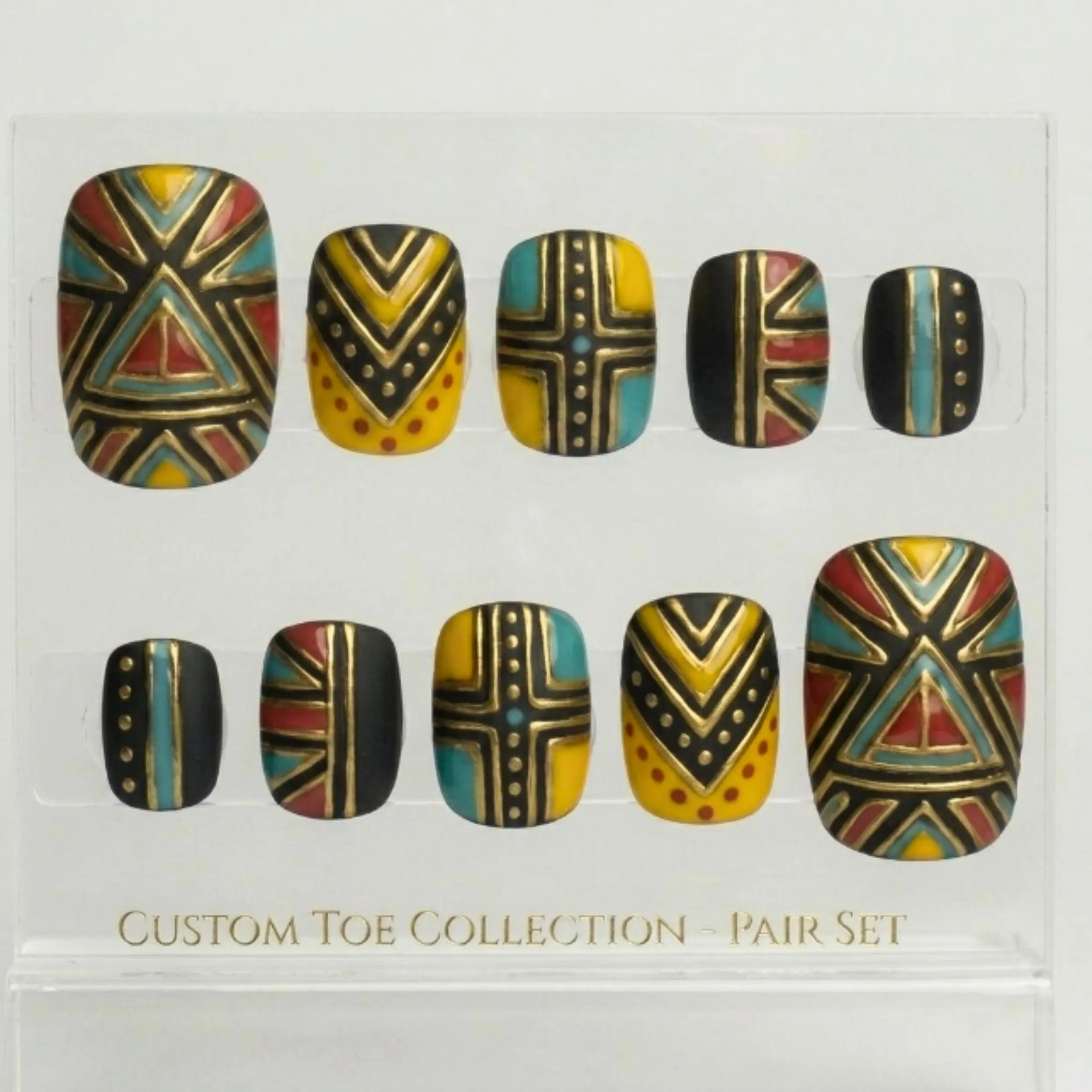 Press On Toes, Gold Embossed, press on nails, custom press on nails, fake nails, Nails Art, stained glass nails, gold press on nails, 3d press on nails, luxury press on nails, handmade press on nails