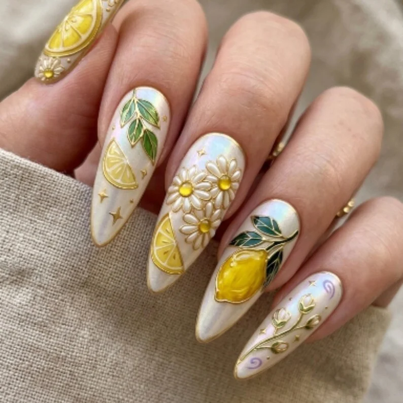 Stained Glass Nails, Press On Nails, press on nails, custom press on nails, fake nails, Nails Art, stained glass nails, gold press on nails, 3d press on nails, luxury press on nails, handmade press on nails