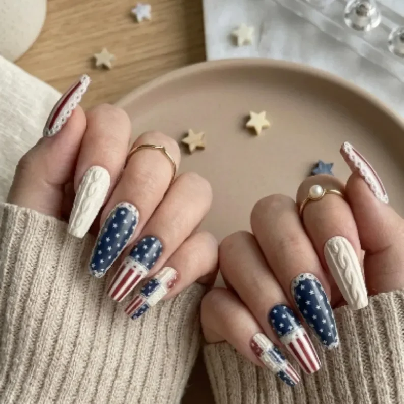 Press On Nails, 3D Cable Knit, press on nails, custom press on nails, fake nails, Nails Art, stained glass nails, gold press on nails, 3d press on nails, luxury press on nails, handmade press on nails
