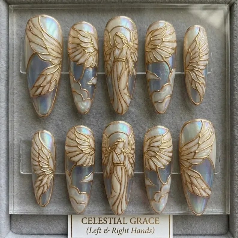 press on nails, custom press on nails, fake nails, Nails Art, stained glass nails, gold press on nails, 3d press on nails, luxury press on nails, handmade press on nails