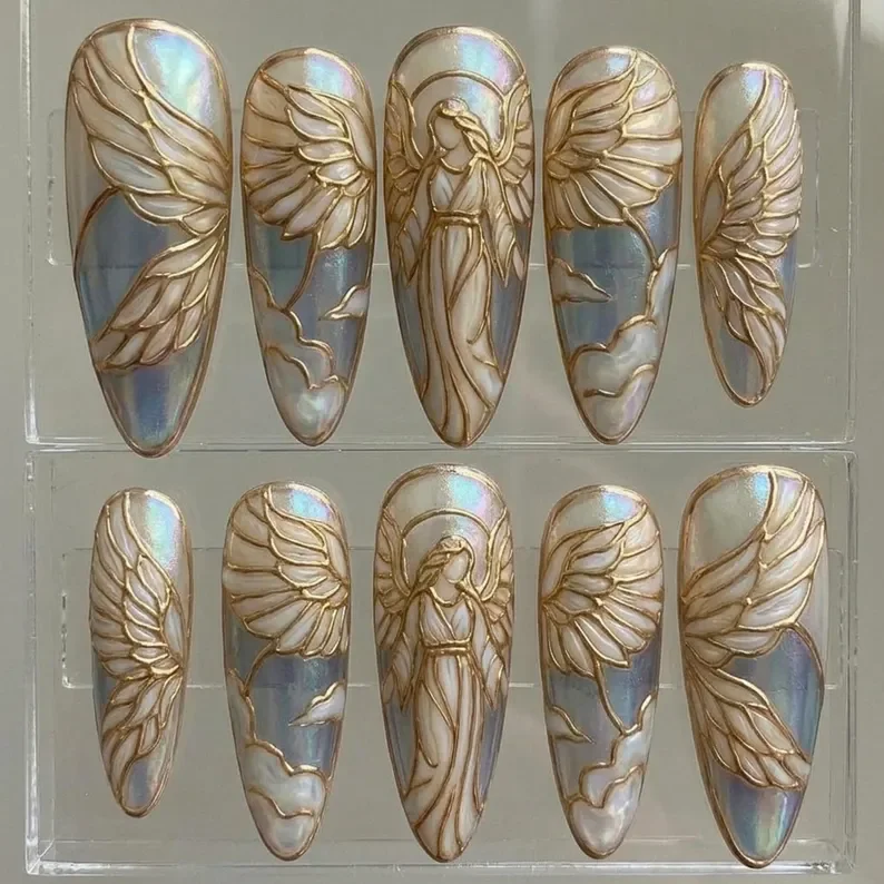 press on nails, custom press on nails, fake nails, Nails Art, stained glass nails, gold press on nails, 3d press on nails, luxury press on nails, handmade press on nails
