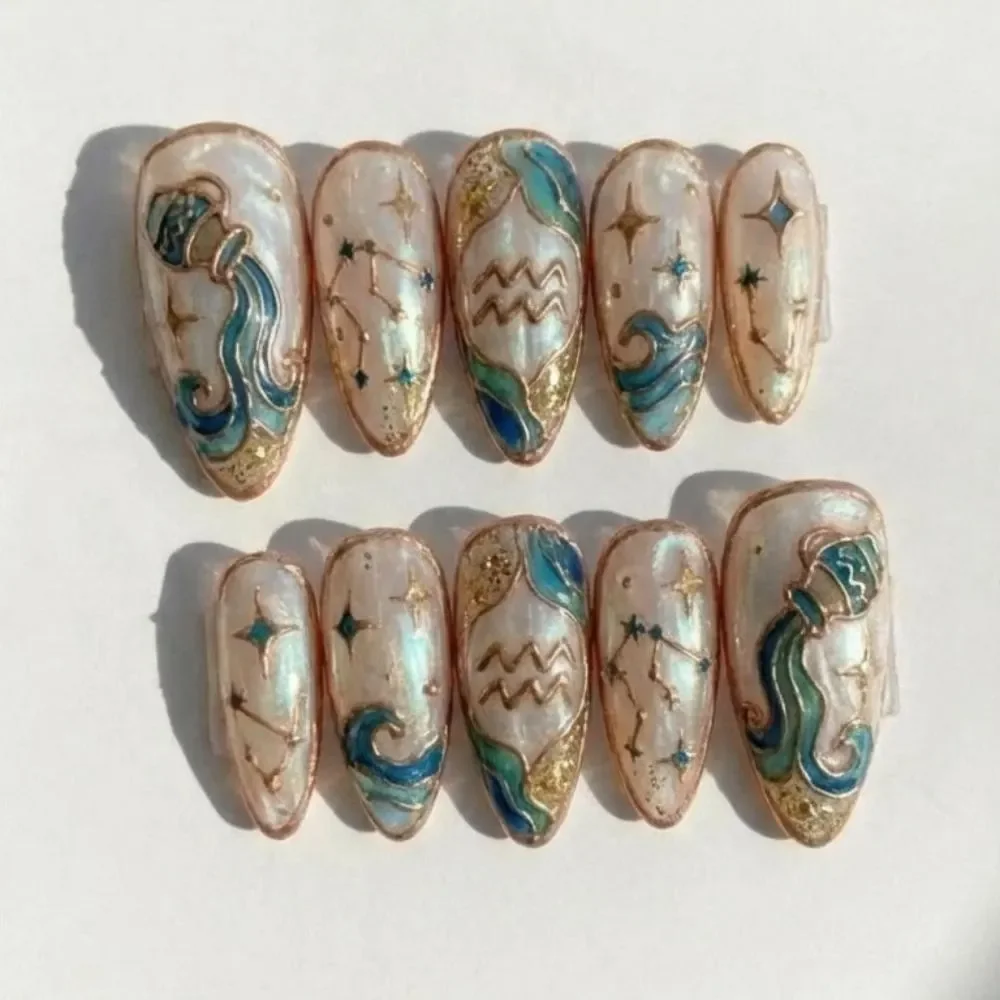 press on nails, custom press on nails, fake nails, Nails Art, stained glass nails, gold press on nails, 3d press on nails, luxury press on nails, handmade press on nails