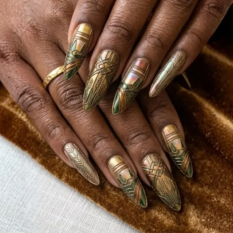 press on nails, custom press on nails, fake nails, Nails Art, stained glass nails, gold press on nails, 3d press on nails, luxury press on nails, handmade press on nails