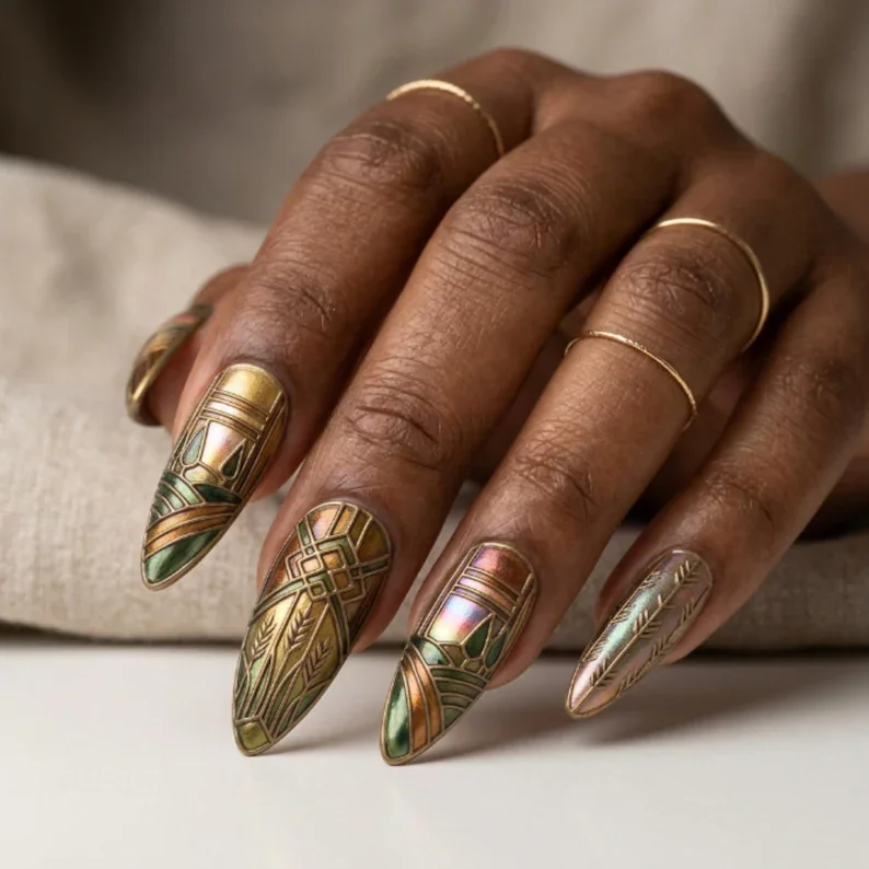 press on nails, custom press on nails, fake nails, Nails Art, stained glass nails, gold press on nails, 3d press on nails, luxury press on nails, handmade press on nails