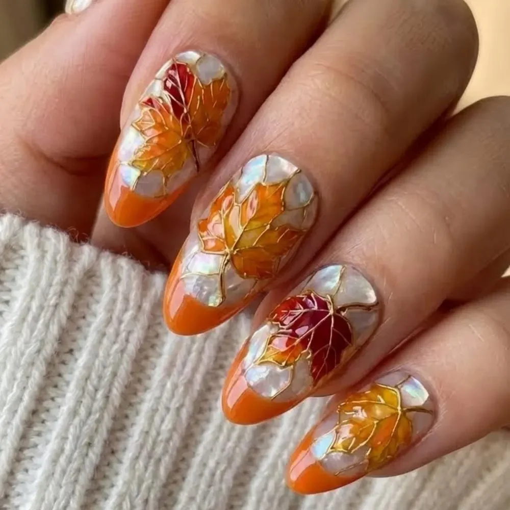 gold foil nails, fall nail art, press on nails, custom press on nails, fake nails, Nails Art, stained glass nails, gold press on nails, 3d press on nails, luxury press on nails, handmade press on nails