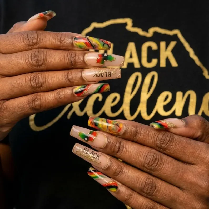 gold chrome nails, african map nail art, press on nails, custom press on nails, fake nails, Nails Art, stained glass nails, gold press on nails, 3d press on nails, luxury press on nails, handmade press on nails