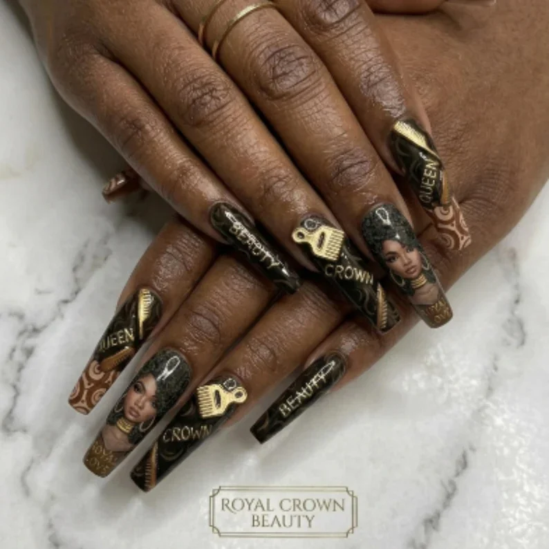 press on nails, custom press on nails, fake nails, Nails Art, stained glass nails, gold press on nails, 3d press on nails, luxury press on nails, handmade press on nails