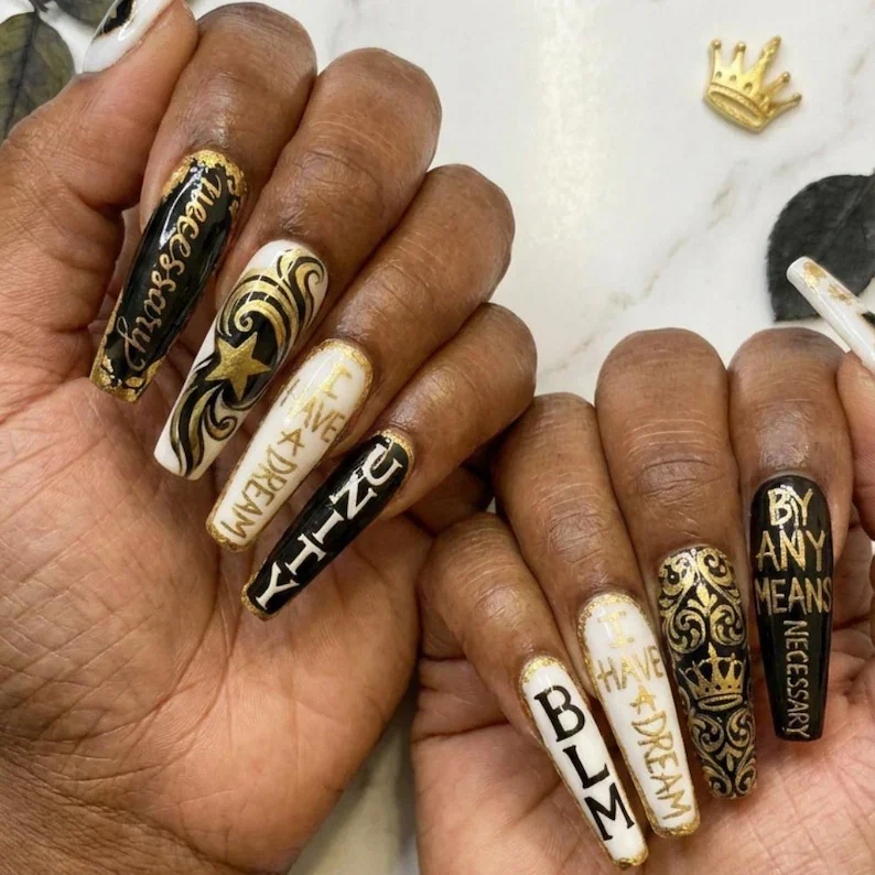 Luxury nails, Press on nails, press on nails, custom press on nails, fake nails, Nails Art, stained glass nails, gold press on nails, 3d press on nails, luxury press on nails, handmade press on nails