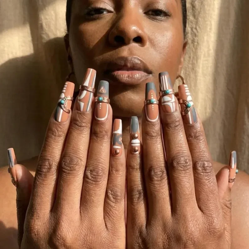 Black History Month, Matte press on nails, press on nails, custom press on nails, fake nails, Nails Art, stained glass nails, gold press on nails, 3d press on nails, luxury press on nails, handmade press on nails
