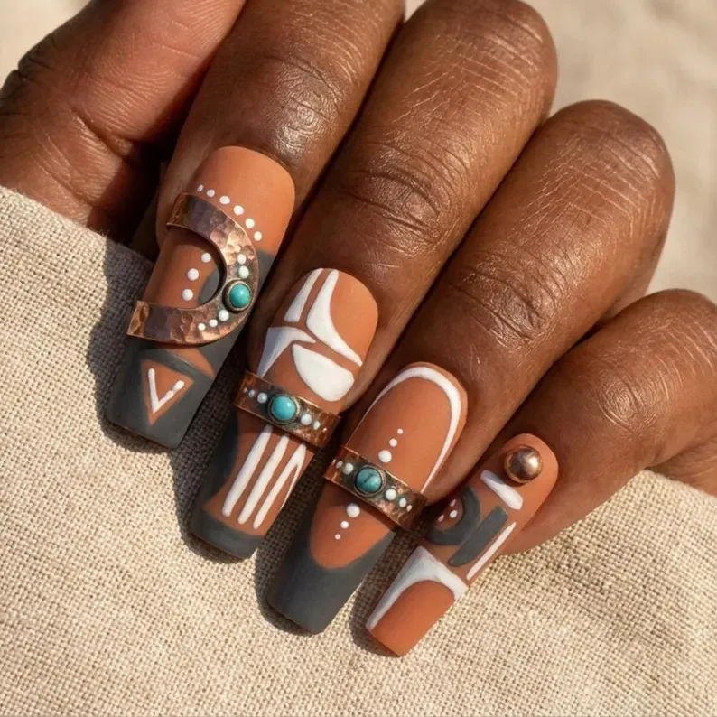 Black History Month, Matte press on nails, press on nails, custom press on nails, fake nails, Nails Art, stained glass nails, gold press on nails, 3d press on nails, luxury press on nails, handmade press on nails