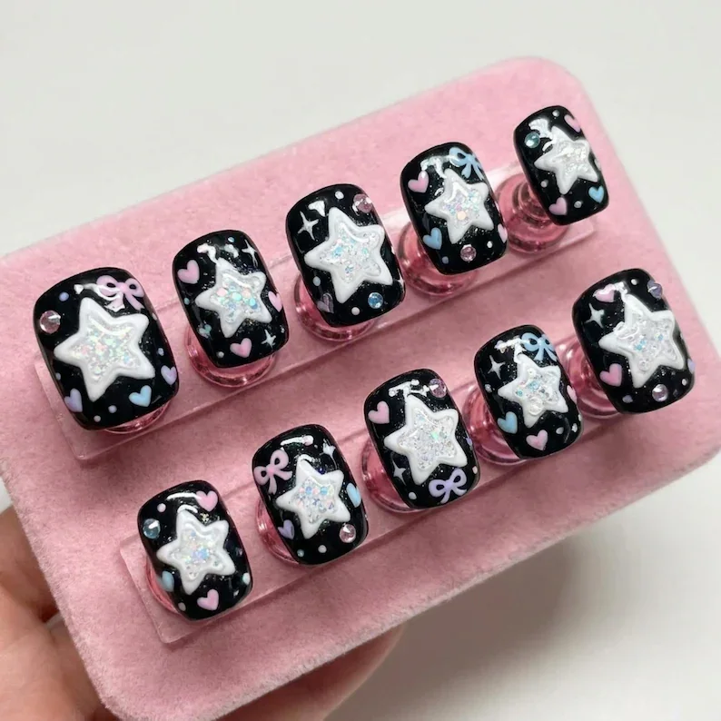 press on nails, custom press on nails, fake nails, Nails Art, stained glass nails, gold press on nails, 3d press on nails, luxury press on nails, handmade press on nails