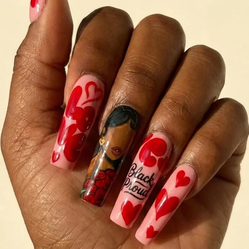 hand painted nails, BHM nail gift, press on nails, custom press on nails, fake nails, Nails Art, stained glass nails, gold press on nails, 3d press on nails, luxury press on nails, handmade press on nails