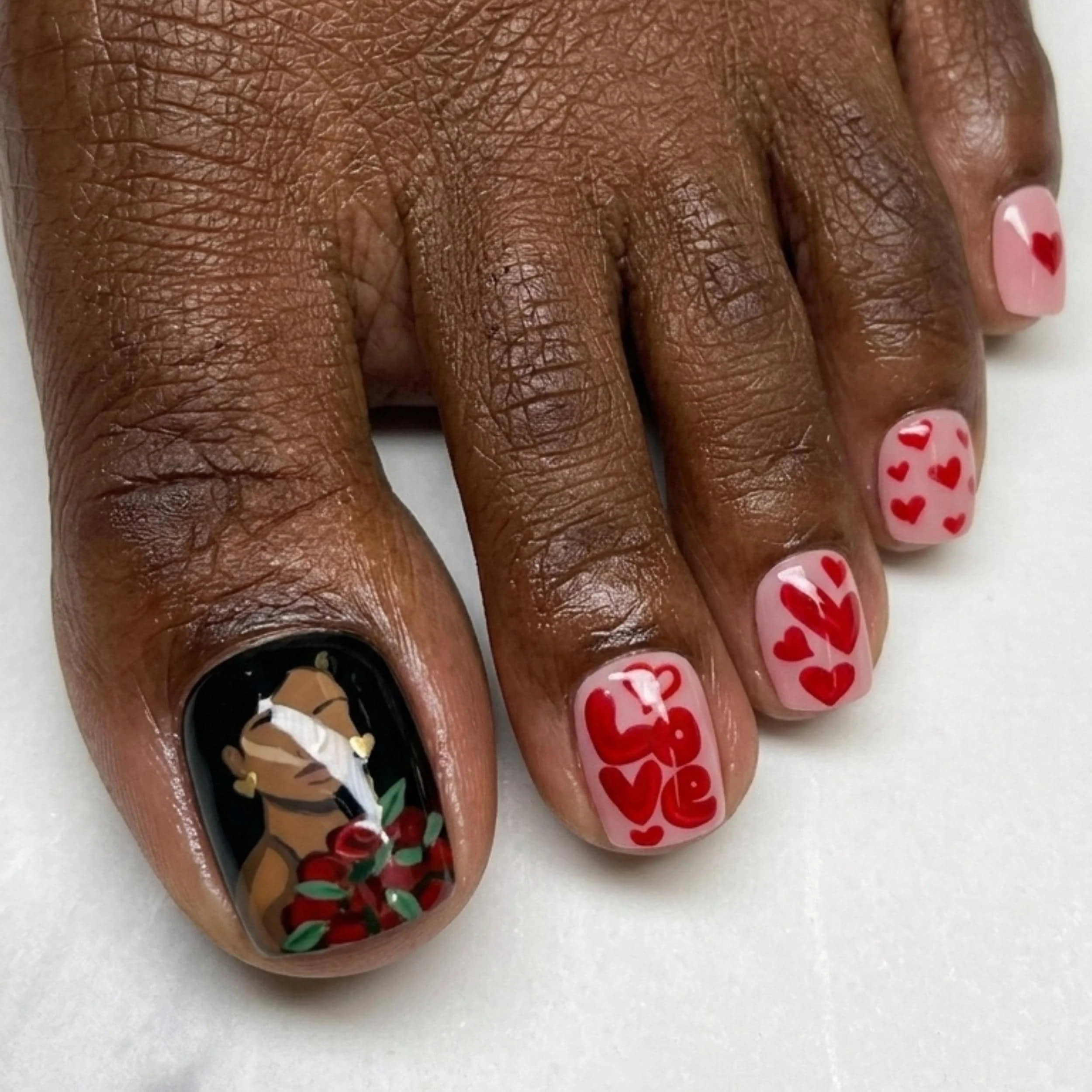 Red Heart, Rose Press On, press on nails, custom press on nails, fake nails, Nails Art, stained glass nails, gold press on nails, 3d press on nails, luxury press on nails, handmade press on nails