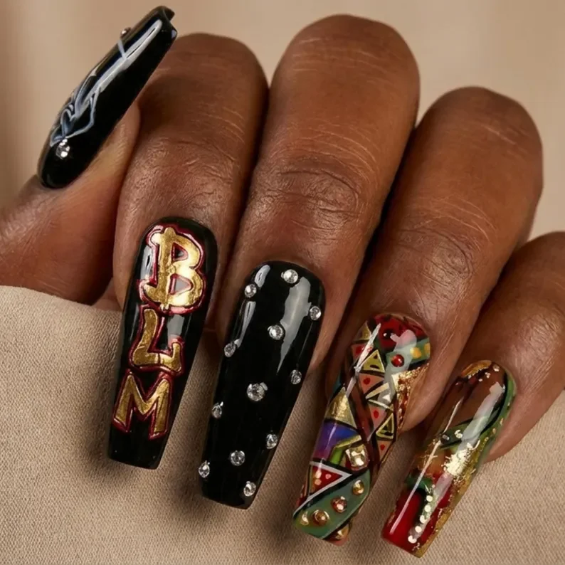 luxury 3D nails, gold chrome nails, press on nails, custom press on nails, fake nails, Nails Art, stained glass nails, gold press on nails, 3d press on nails, luxury press on nails, handmade press on nails
