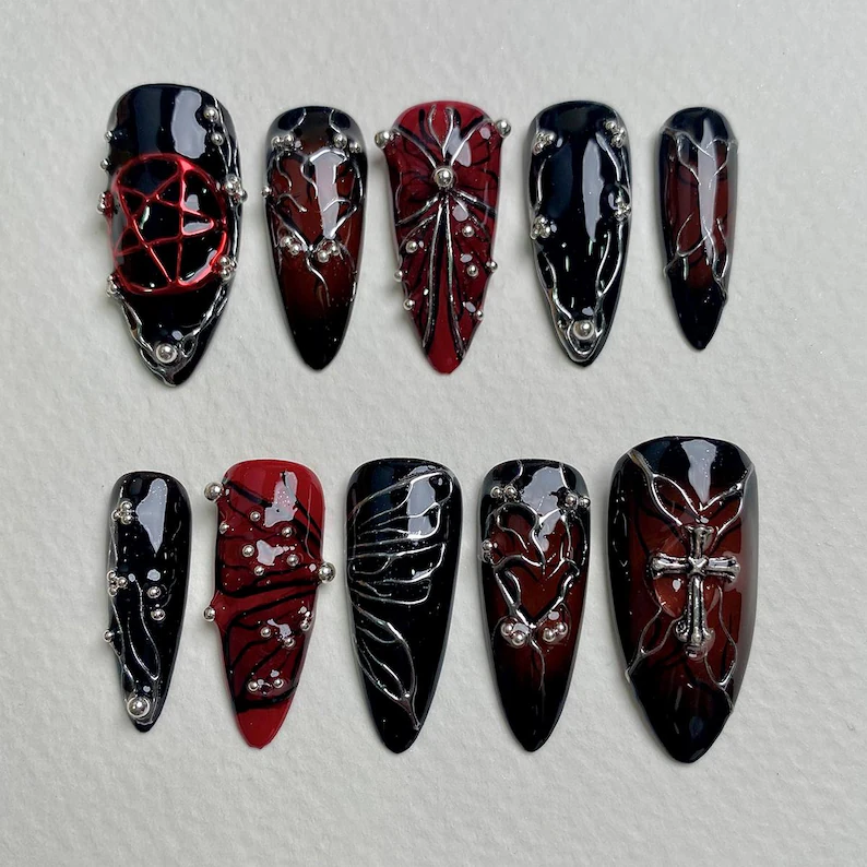 press on nails, custom press on nails, fake nails, Nails Art, stained glass nails, gold press on nails, 3d press on nails, luxury press on nails, handmade press on nails