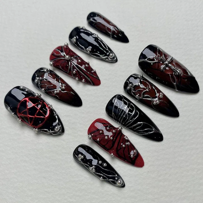 press on nails, custom press on nails, fake nails, Nails Art, stained glass nails, gold press on nails, 3d press on nails, luxury press on nails, handmade press on nails