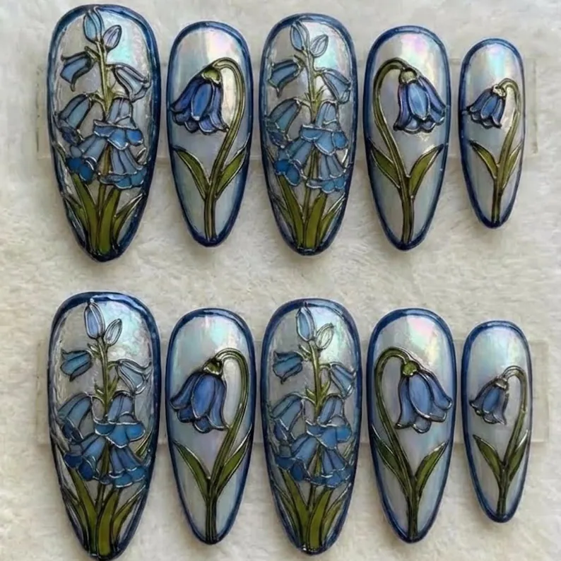 Luxury 3D, Press-On Nails, press on nails, custom press on nails, fake nails, Nails Art, stained glass nails, gold press on nails, 3d press on nails, luxury press on nails, handmade press on nails