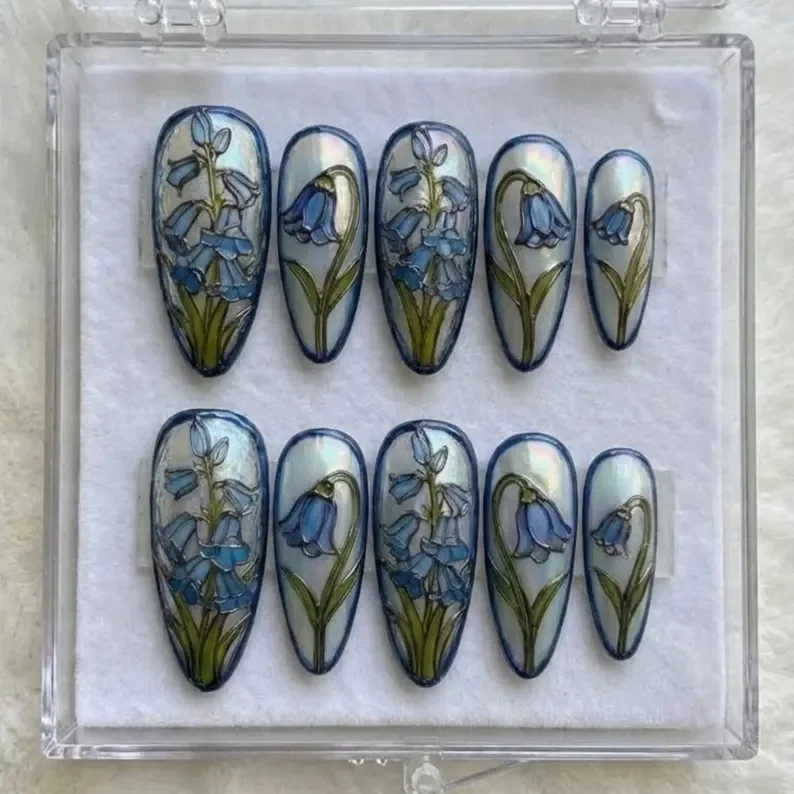 Luxury 3D, Press-On Nails, press on nails, custom press on nails, fake nails, Nails Art, stained glass nails, gold press on nails, 3d press on nails, luxury press on nails, handmade press on nails