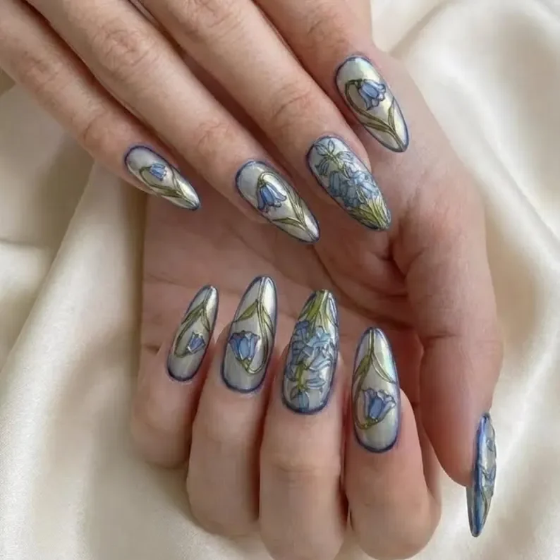 Nail Art, Opal Iridescent, press on nails, custom press on nails, fake nails, Nails Art, stained glass nails, gold press on nails, 3d press on nails, luxury press on nails, handmade press on nails