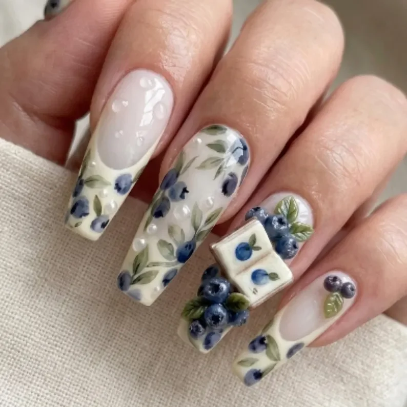 orchard botanical, botanical set, press on nails, custom press on nails, fake nails, Nails Art, stained glass nails, gold press on nails, 3d press on nails, luxury press on nails, handmade press on nails