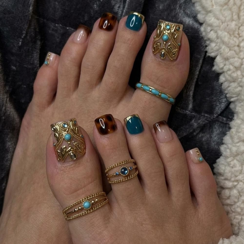 boho press on, toes press on, press on nails, custom press on nails, fake nails, Nails Art, stained glass nails, gold press on nails, 3d press on nails, luxury press on nails, handmade press on nails