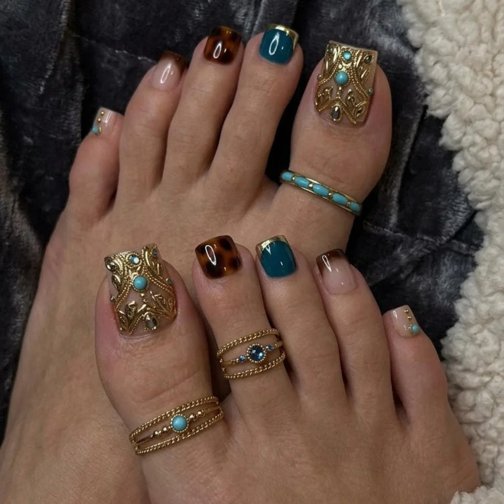 boho press on, toes press on, press on nails, custom press on nails, fake nails, Nails Art, stained glass nails, gold press on nails, 3d press on nails, luxury press on nails, handmade press on nails