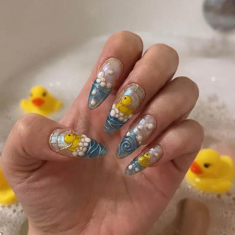 press on nails, bubbly nail art, custom press on nails, fake nails, Nails Art, stained glass nails, gold press on nails, 3d press on nails, luxury press on nails, handmade press on nails