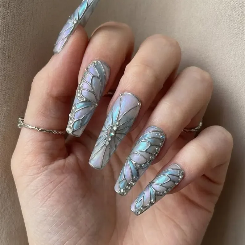 press on nails, custom press on nails, fake nails, Nails Art, stained glass nails, gold press on nails, 3d press on nails, luxury press on nails, handmade press on nails