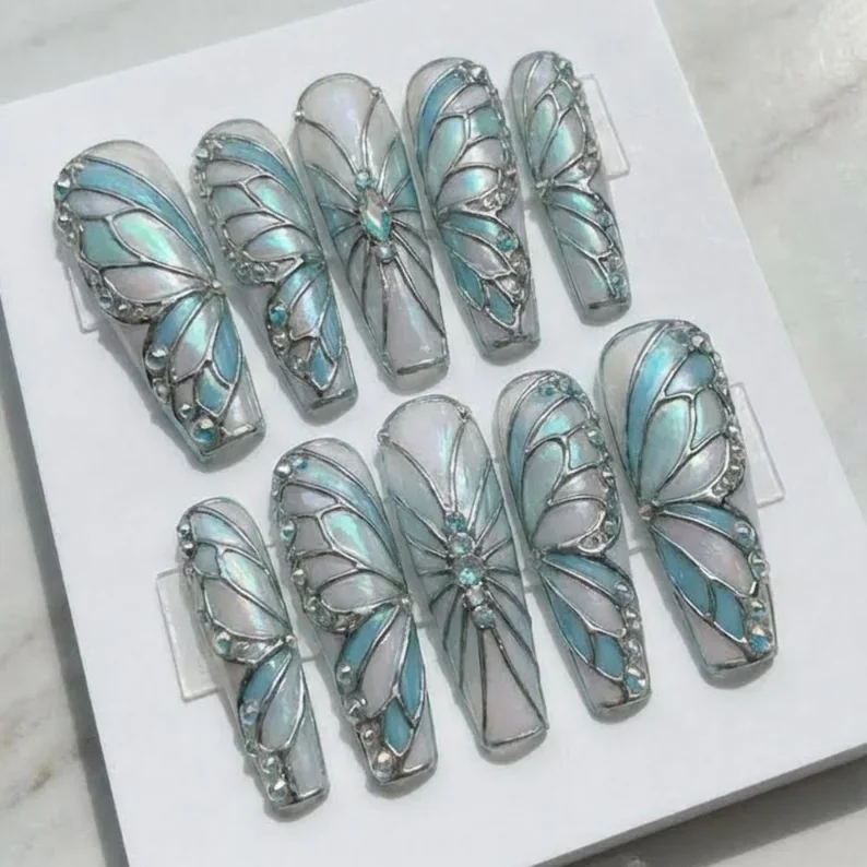 press on nails, custom press on nails, fake nails, Nails Art, stained glass nails, gold press on nails, 3d press on nails, luxury press on nails, handmade press on nails