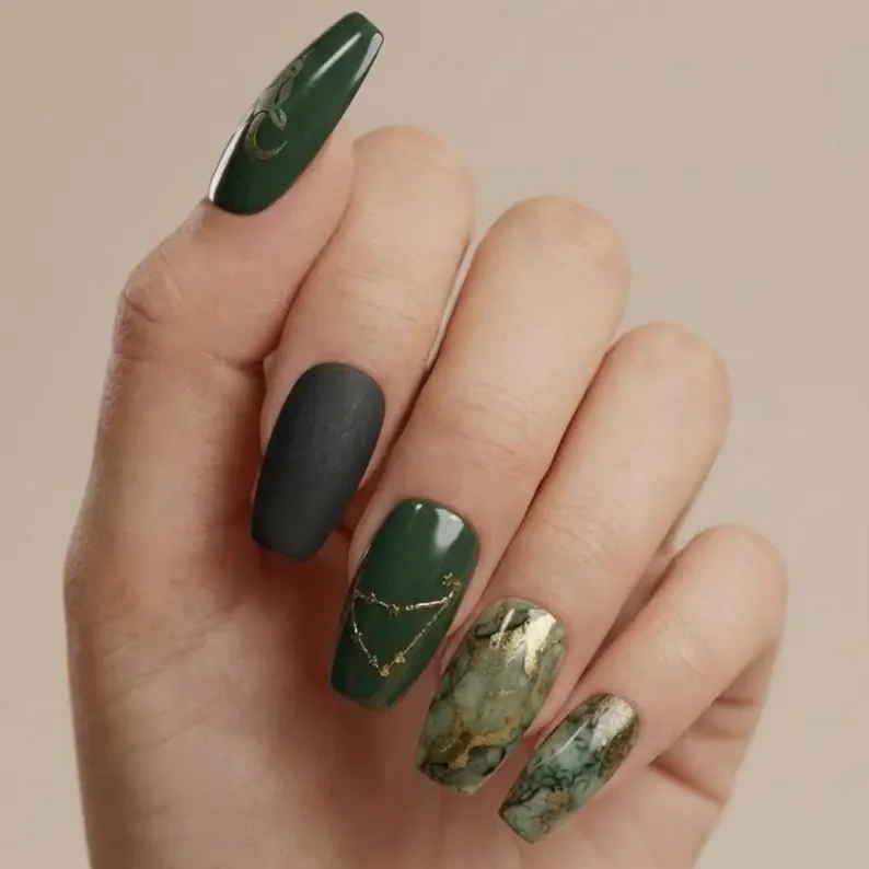 Gold marble nails, Jade stone nails, press on nails, custom press on nails, fake nails, Nails Art, stained glass nails, gold press on nails, 3d press on nails, luxury press on nails, handmade press on nails