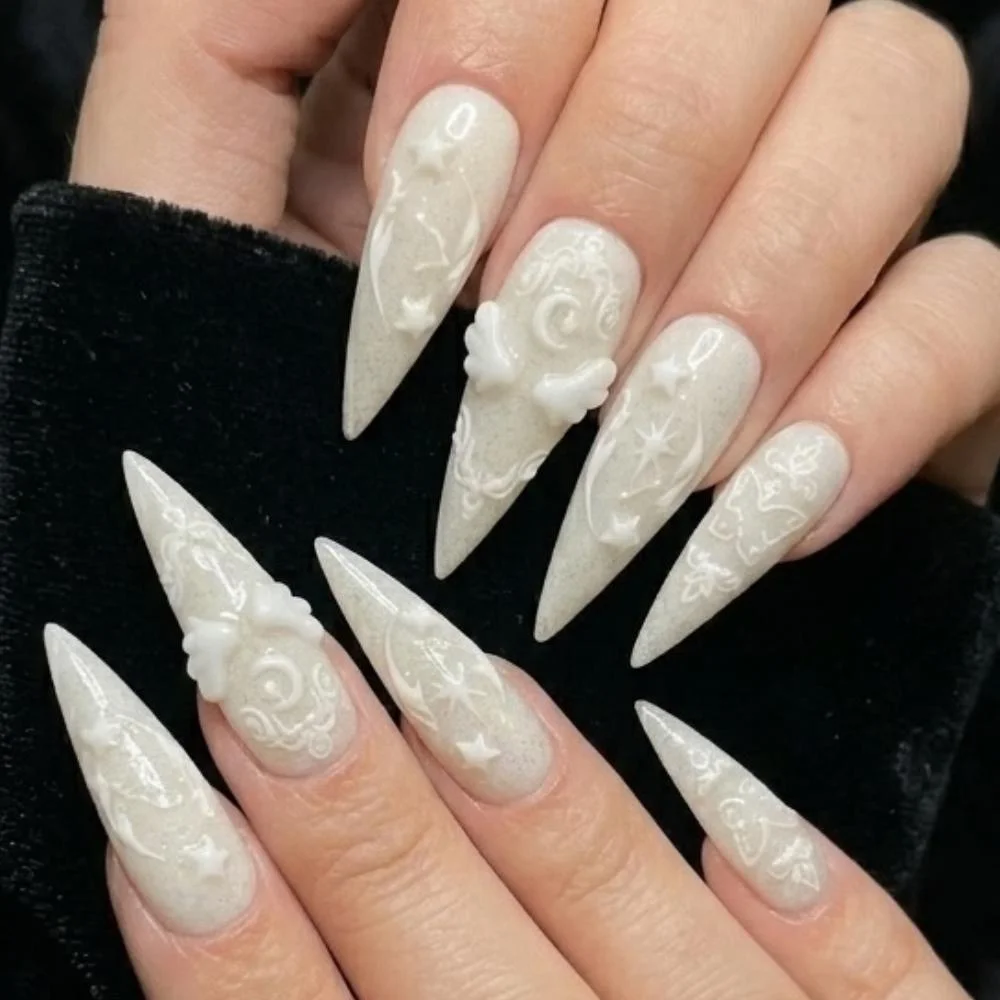fairycore nails, luxury handmade, press on nails, custom press on nails, fake nails, Nails Art, stained glass nails, gold press on nails, 3d press on nails, luxury press on nails, handmade press on nails