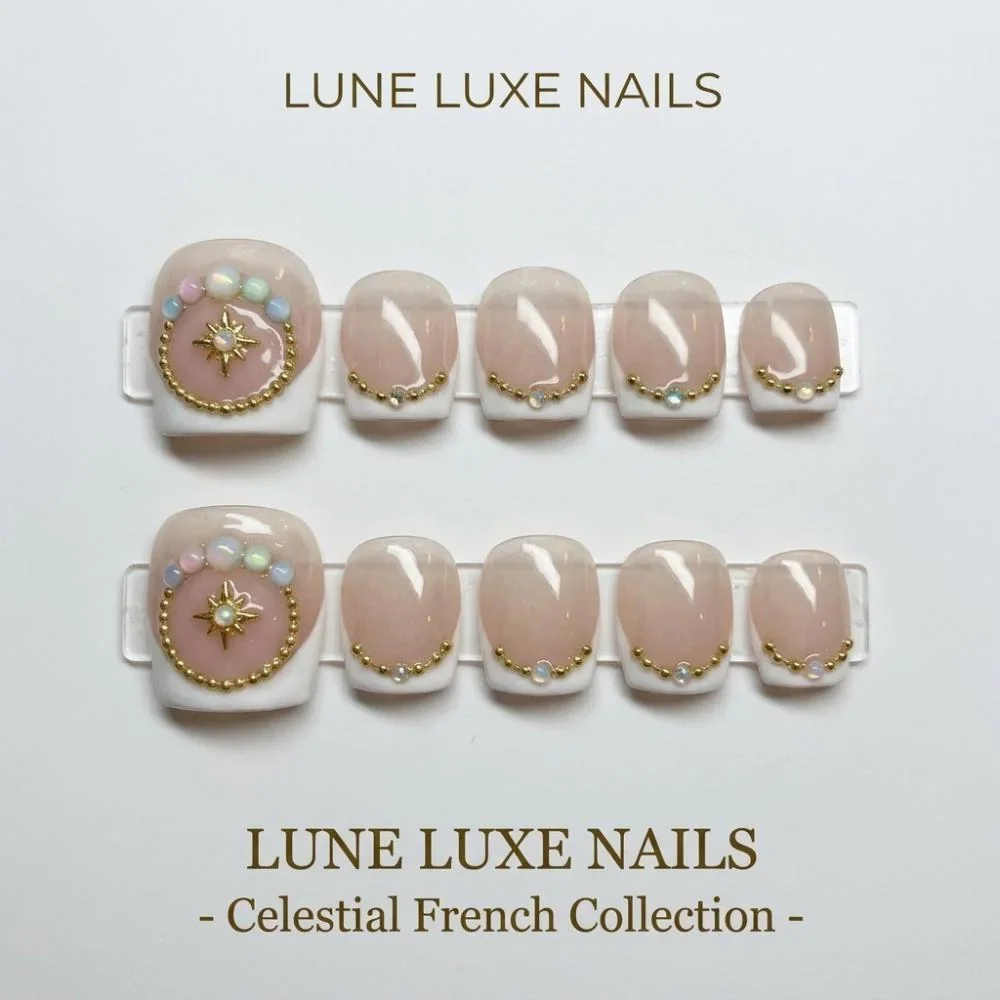 celestial nail art, boho toe nails, press on nails, custom press on nails, fake nails, Nails Art, stained glass nails, gold press on nails, 3d press on nails, luxury press on nails, handmade press on nails
