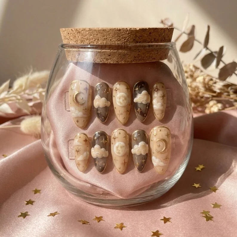 press on nails, custom press on nails, fake nails, Nails Art, stained glass nails, gold press on nails, 3d press on nails, luxury press on nails, handmade press on nails