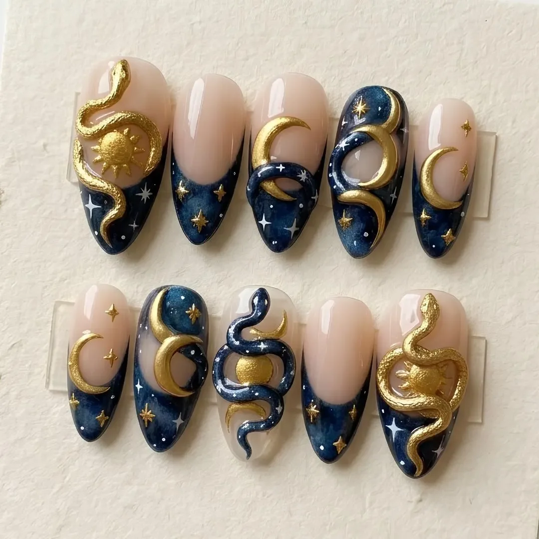 press on nails, custom press on nails, fake nails, Nails Art, stained glass nails, gold press on nails, 3d press on nails, luxury press on nails, handmade press on nails