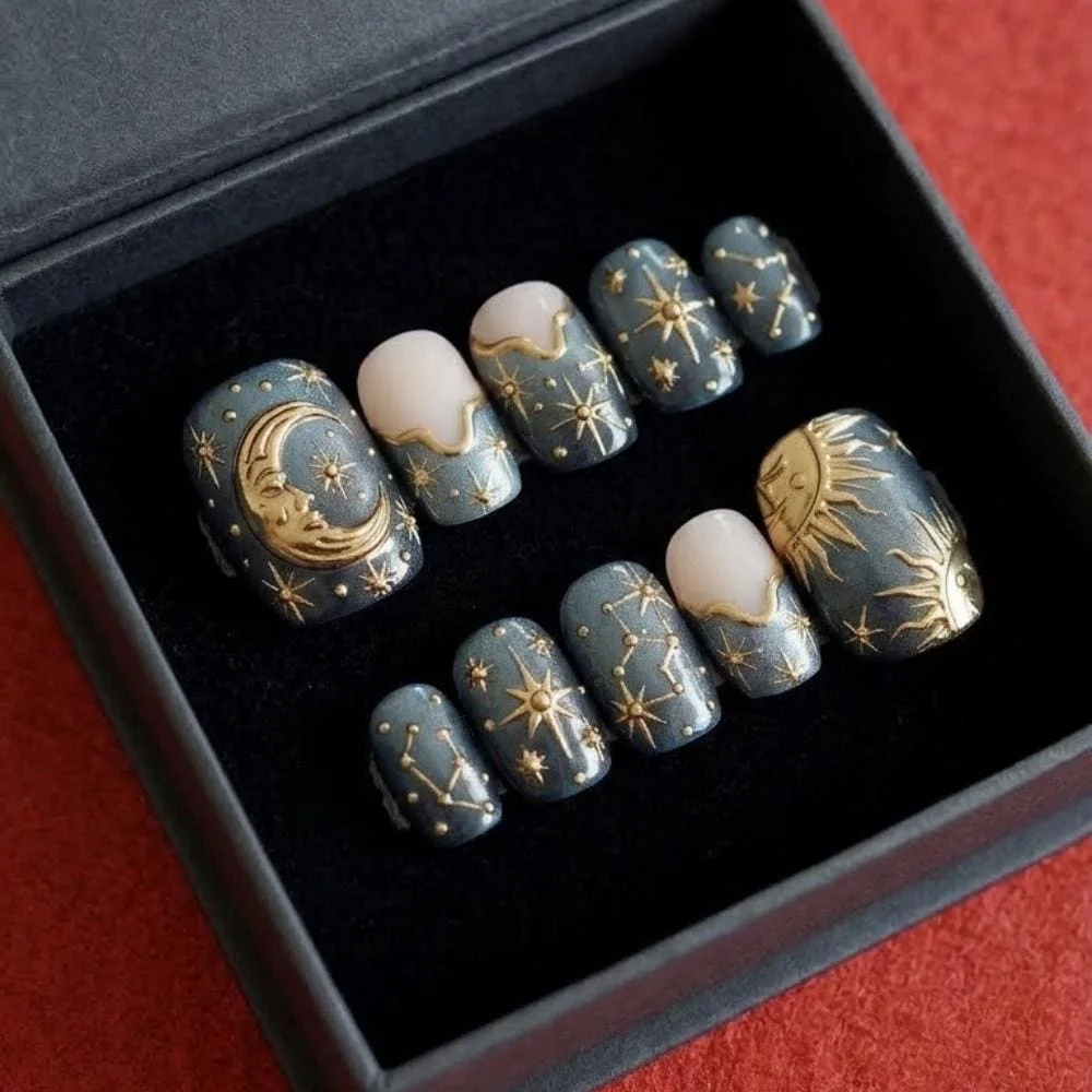 press on nails, custom press on nails, fake nails, Nails Art, stained glass nails, gold press on nails, 3d press on nails, luxury press on nails, handmade press on nails