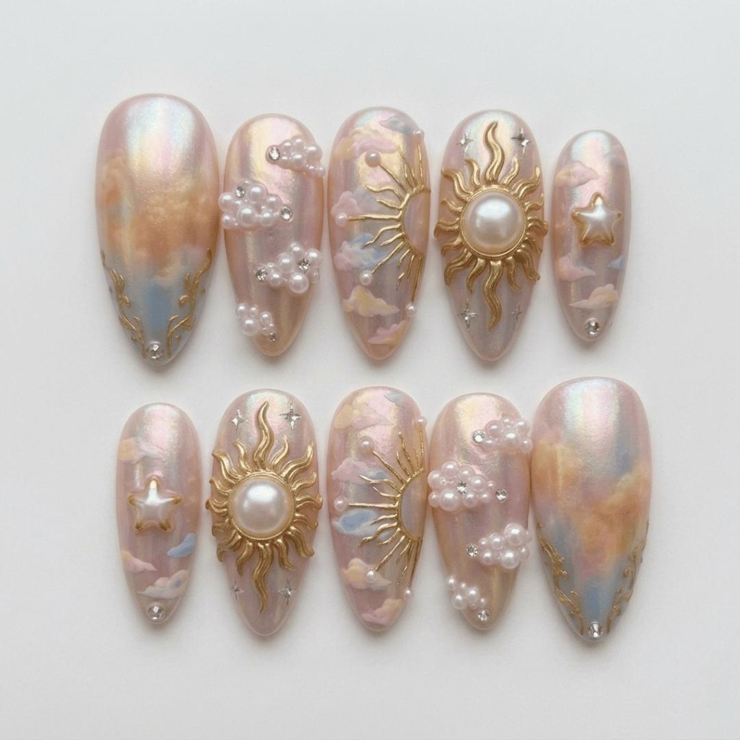 press on nails, custom press on nails, fake nails, Nails Art, stained glass nails, gold press on nails, 3d press on nails, luxury press on nails, handmade press on nails