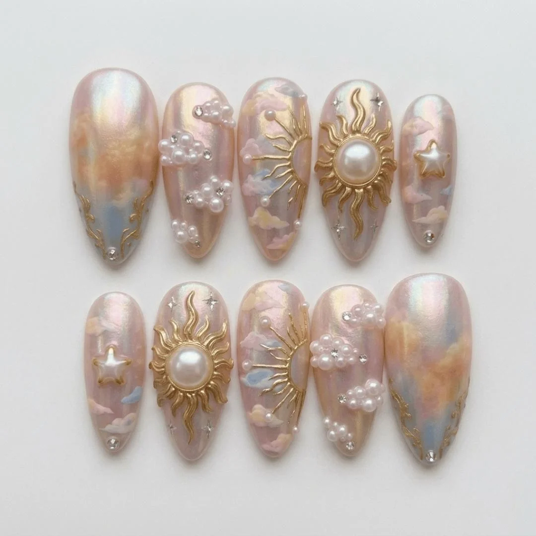 press on nails, custom press on nails, fake nails, Nails Art, stained glass nails, gold press on nails, 3d press on nails, luxury press on nails, handmade press on nails