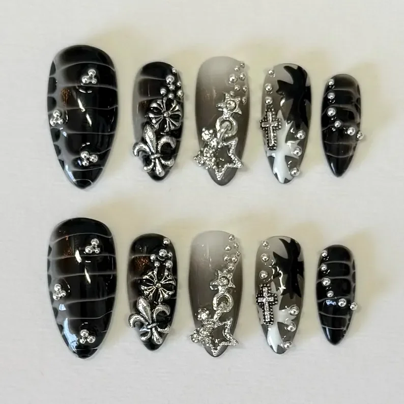 press on nails, custom press on nails, fake nails, Nails Art, stained glass nails, gold press on nails, 3d press on nails, luxury press on nails, handmade press on nails
