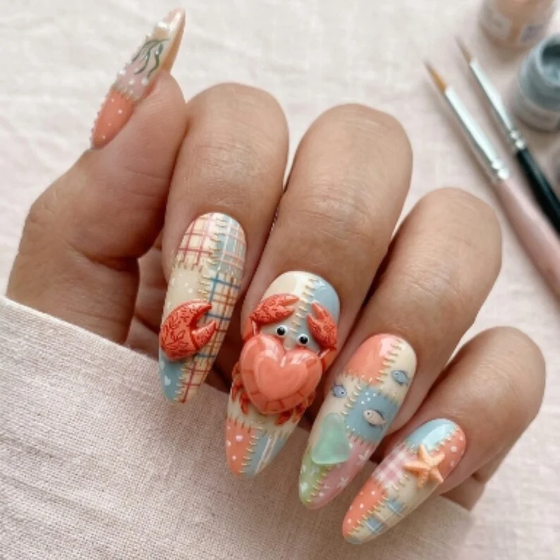 press on nails, custom press on nails, fake nails, Nails Art, stained glass nails, gold press on nails, 3d press on nails, luxury press on nails, handmade press on nails