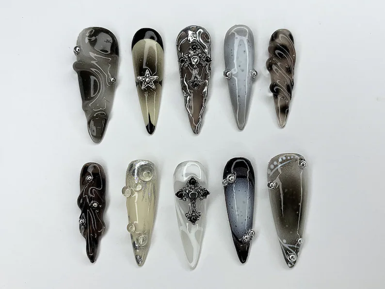 press on nails, custom press on nails, fake nails, Nails Art, stained glass nails, gold press on nails, 3d press on nails, luxury press on nails, handmade press on nails