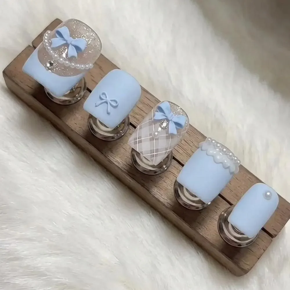 balletcore gingham, pearl pedi, press on nails, custom press on nails, fake nails, Nails Art, stained glass nails, gold press on nails, 3d press on nails, luxury press on nails, handmade press on nails